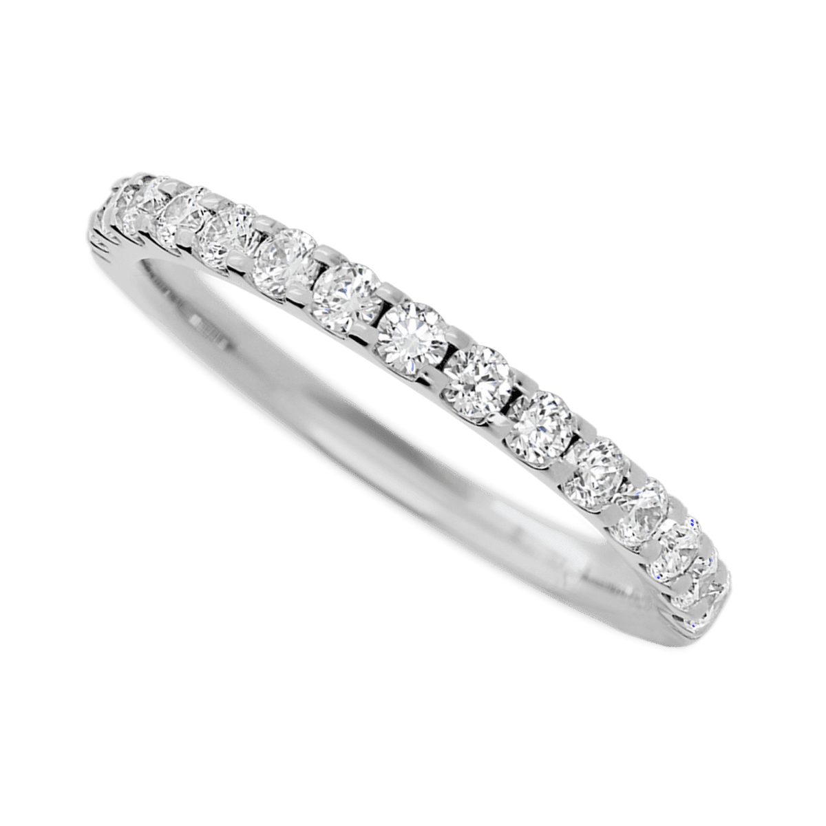 10K White Gold band with 15 Round Lab Grown Diamond (ST) having TCW-.45