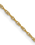 14K 18 inch Carded .95mm Cable Rope with Spring Ring Clasp Chain