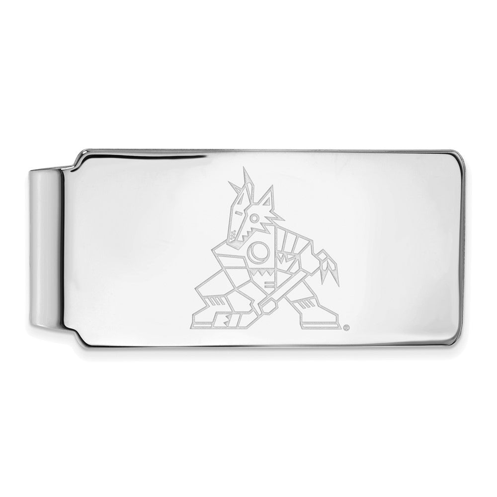 Sterling Silver Rhodium-plated NHL LogoArt Arizona Coyotes Money Clip