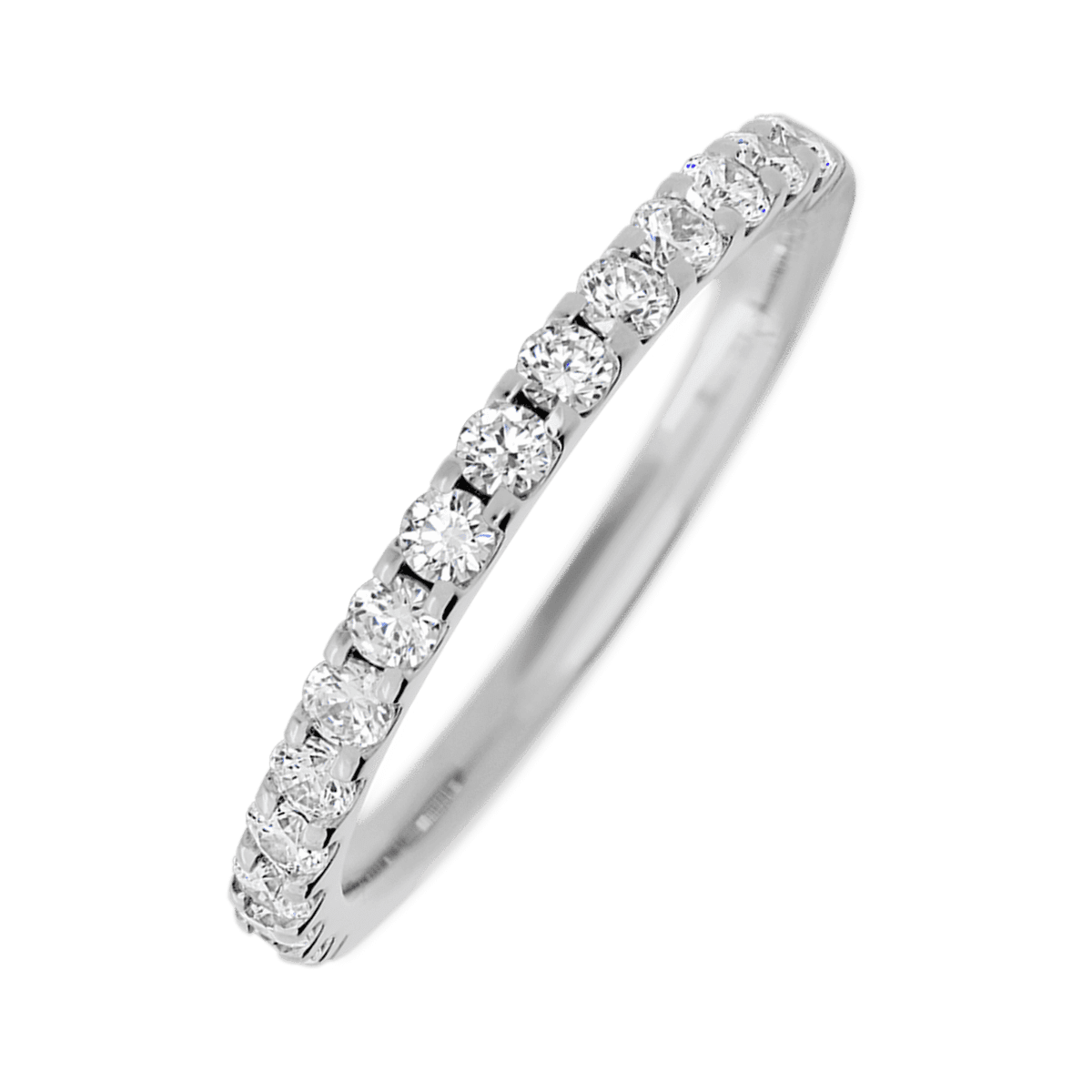 10K White Gold band with 15 Round Lab Grown Diamond (ST) having TCW-.45