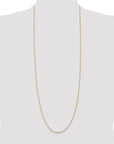 14K 36 inch 1.5mm Diamond-cut Rope with Lobster Clasp Chain