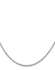 14K White Gold 26 inch 1.5mm Diamond-cut Rope with Lobster Clasp Chain