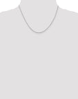 14K White Gold 18 inch 1.5mm Diamond-cut Rope with Lobster Clasp Chain