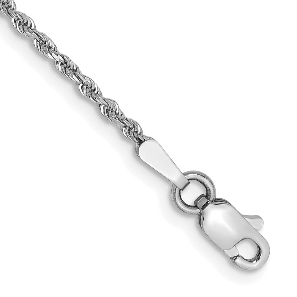 14K White Gold inch Diamond-cut Rope with Lobster Clasp