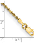 14K 9 inch 2mm Regular Rope with Lobster Clasp Anklet