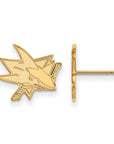 10k Gold NHL LogoArt San Jose Sharks Small Post Earrings