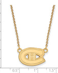 14k Gold NHL LogoArt Montreal Canadiens Small Pendant 18 inch Necklace