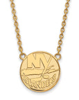10k Gold NHL LogoArt New York Islanders Large Pendant 18 inch Necklace