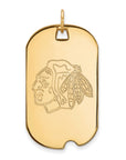 10k Gold NHL LogoArt Chicago Blackhawks Large Dog Tag Pendant