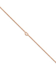 14k Rose Gold Diamond-cut Rope with Heart 10in Anklet