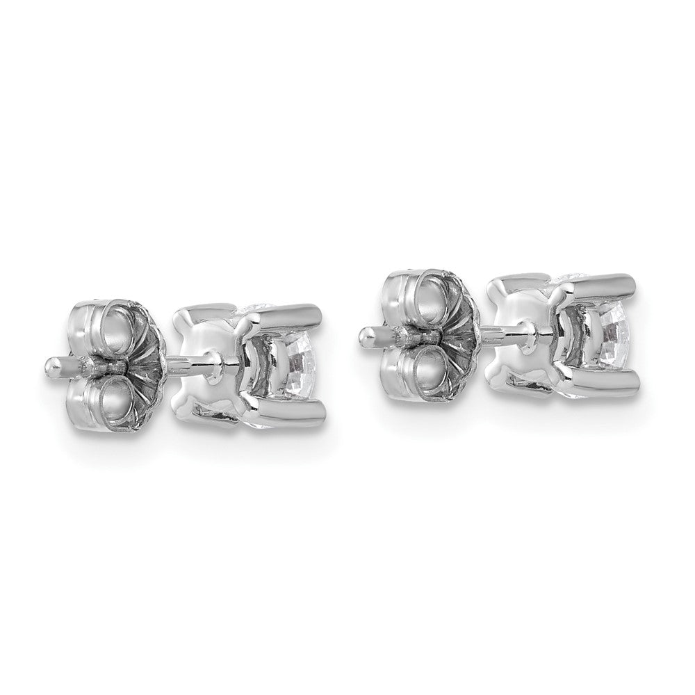 14k White Gold 3/4 carat total weight Round VS/SI GH Lab Grown Diamond 4 Prong Stud Post Earrings