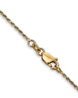 14K 14 inch 1.15mm Diamond-cut Machine Made Rope with Lobster Clasp Chain