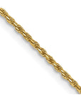 14K 16 inch 1.15mm Diamond-cut Machine Made Rope with Lobster Clasp Chain