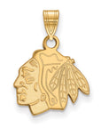 14k Gold NHL LogoArt Chicago Blackhawks Small Pendant