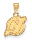 14k Gold NHL LogoArt New Jersey Devils Small Pendant