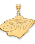 10k Gold NHL LogoArt Minnesota Wild Large Pendant