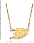 10k Gold NHL LogoArt Anaheim Ducks Letter D Small Pendant 18 inch Necklace