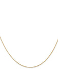 14K 20 inch Carded .5mm Cable Rope with Spring Ring Clasp Chain