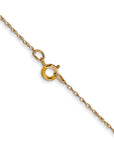 14K 20 inch Carded .5mm Cable Rope with Spring Ring Clasp Chain