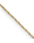 14K 20 inch Carded .5mm Cable Rope with Spring Ring Clasp Chain