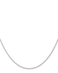 14K White Gold 18 inch Carded .95mm Cable Rope with Spring Ring Clasp Chain