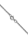 14K White Gold 18 inch Carded .95mm Cable Rope with Spring Ring Clasp Chain