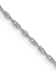 14K White Gold 18 inch Carded .95mm Cable Rope with Spring Ring Clasp Chain