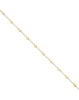 14K Polished Disc 9in Plus 1in ext. Anklet