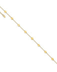 14K Polished Disc 9in Plus 1in ext. Anklet