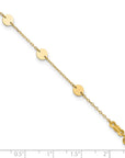 14K Polished Disc 9in Plus 1in ext. Anklet