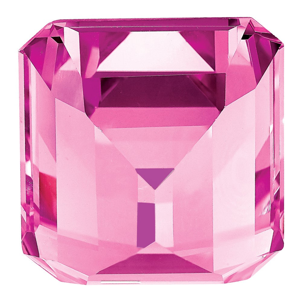 Created Pink Sapphire 9x7mm Emerald Cut