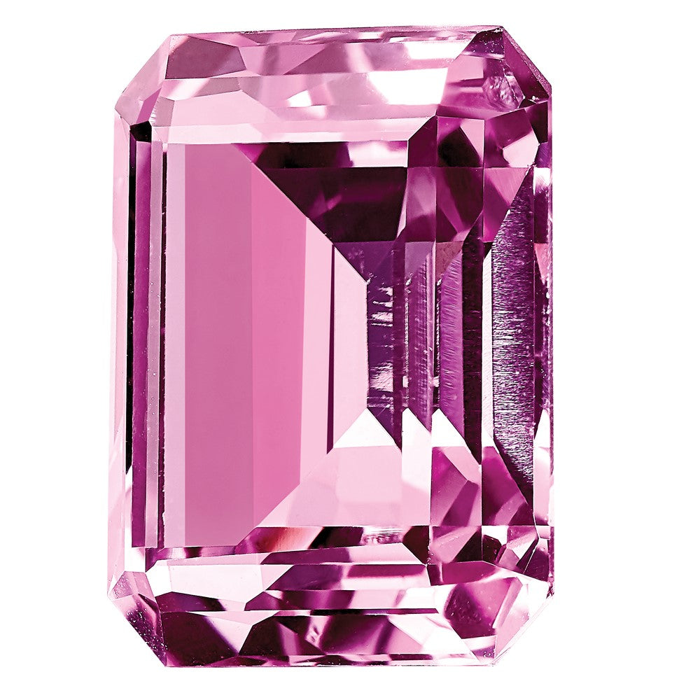 Created Pink Sapphire 9x7mm Emerald Cut