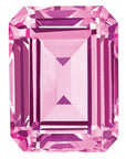 Created Pink Sapphire 9x7mm Emerald Cut