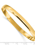 14k 6mm Solid Polished Half-Round Slip-On Bangle