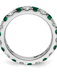 14K White Gold Lab Grown Dia VS/SI GH & Cr Emerald Eternity Band