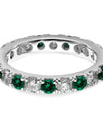 14K White Gold Lab Grown Dia VS/SI GH & Cr Emerald Eternity Band