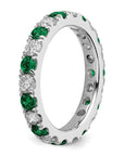 14K White Gold Lab Grown Dia VS/SI GH & Cr Emerald Eternity Band