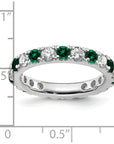 14K White Gold Lab Grown Dia VS/SI GH & Cr Emerald Eternity Band