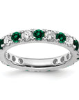 14K White Gold Lab Grown Dia VS/SI GH & Cr Emerald Eternity Band