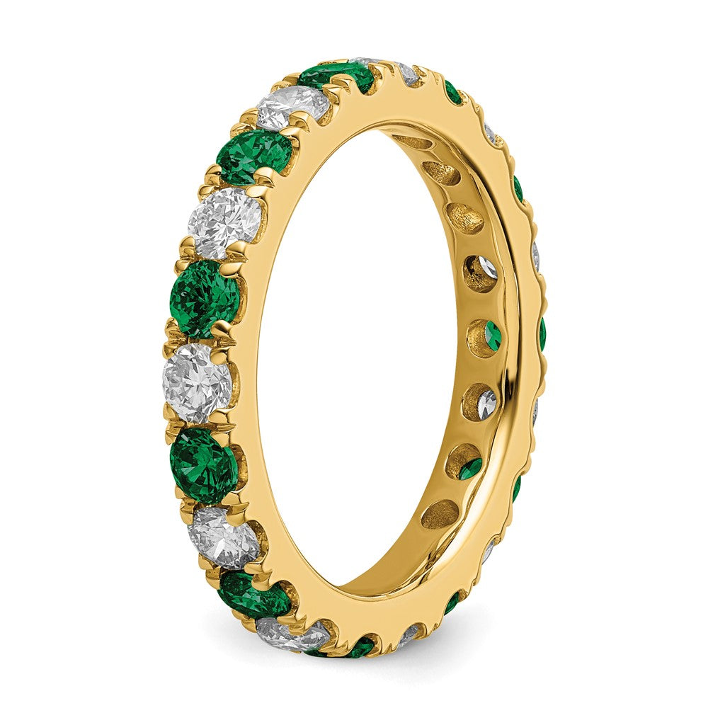 14K Lab Grown Diamond VS/SI GH &amp; Cr Emerald Eternity Band