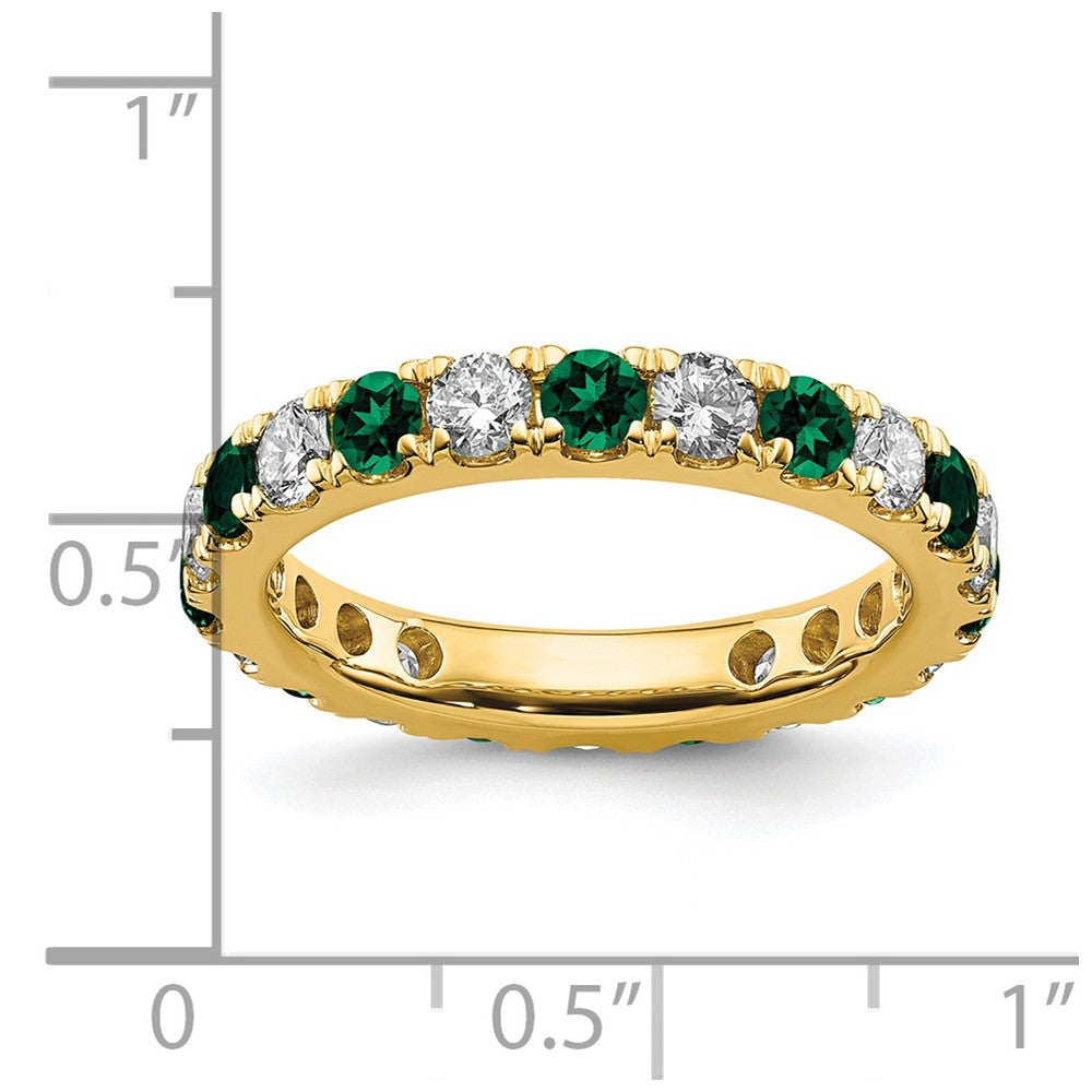 14K Lab Grown Diamond VS/SI GH &amp; Cr Emerald Eternity Band