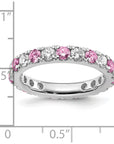 14K White Gold Lab Grown Dia VS/SI GH & Cr Pink Sapp Eternity Ban