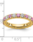 14K Lab Grown Diamond VS/SI GH & Cr Pink Sapp Eternity Band