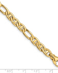 14K 20 inch 6.5mm Solid Hand Polished Fancy Flat Anchor Link with Fancy Lobster Clasp Chain