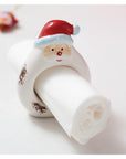 Santa Set of Four Ceramic Napkin Holders