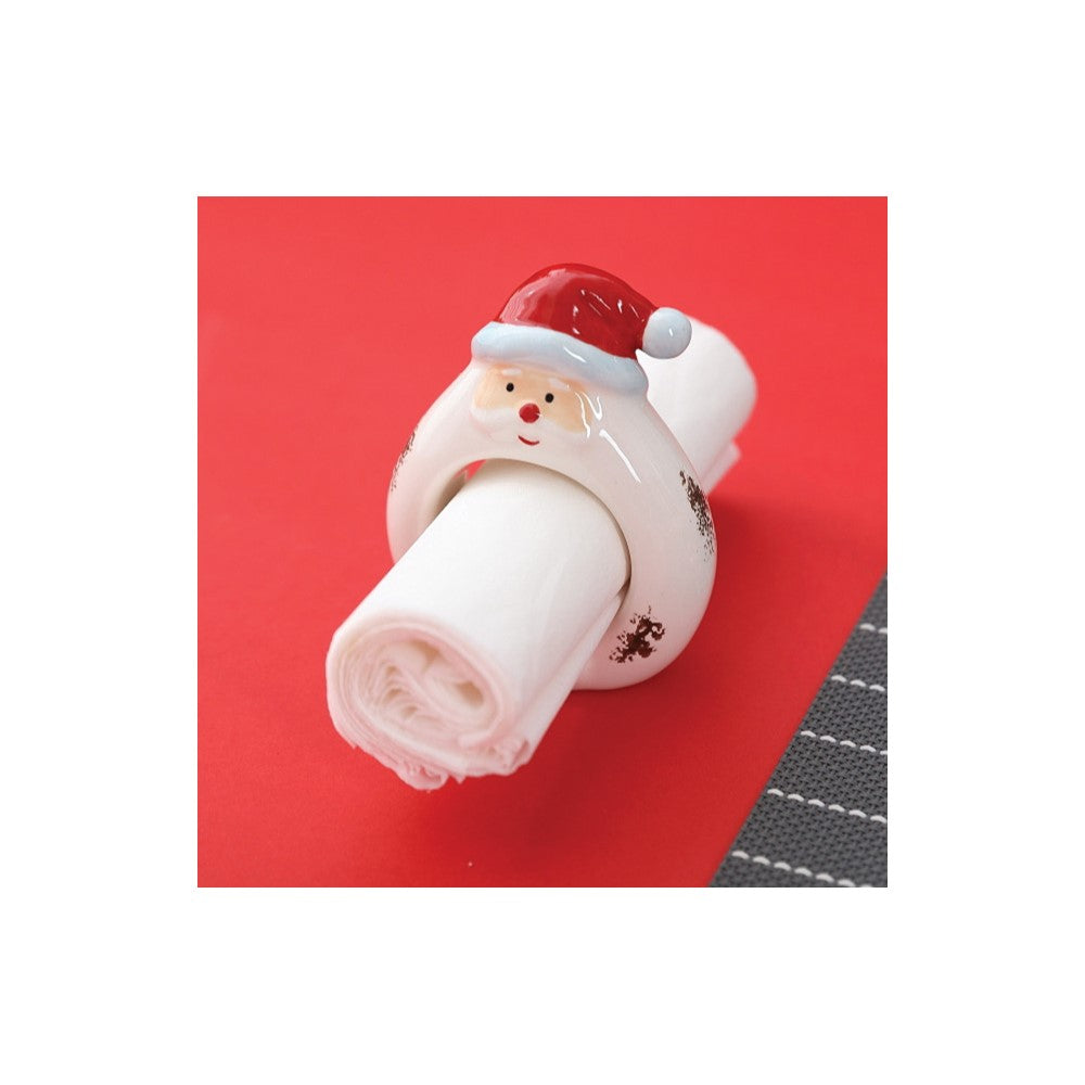 Santa Set of Four Ceramic Napkin Holders