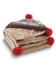 Brown Reindeer Polyester Christmas Plush Blanket