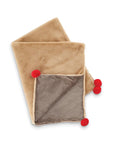 Brown Reindeer Polyester Christmas Plush Blanket