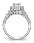 14K White Gold Lab Grown Diamond VS/SI GH, Semi-Mount Halo Eng Ring