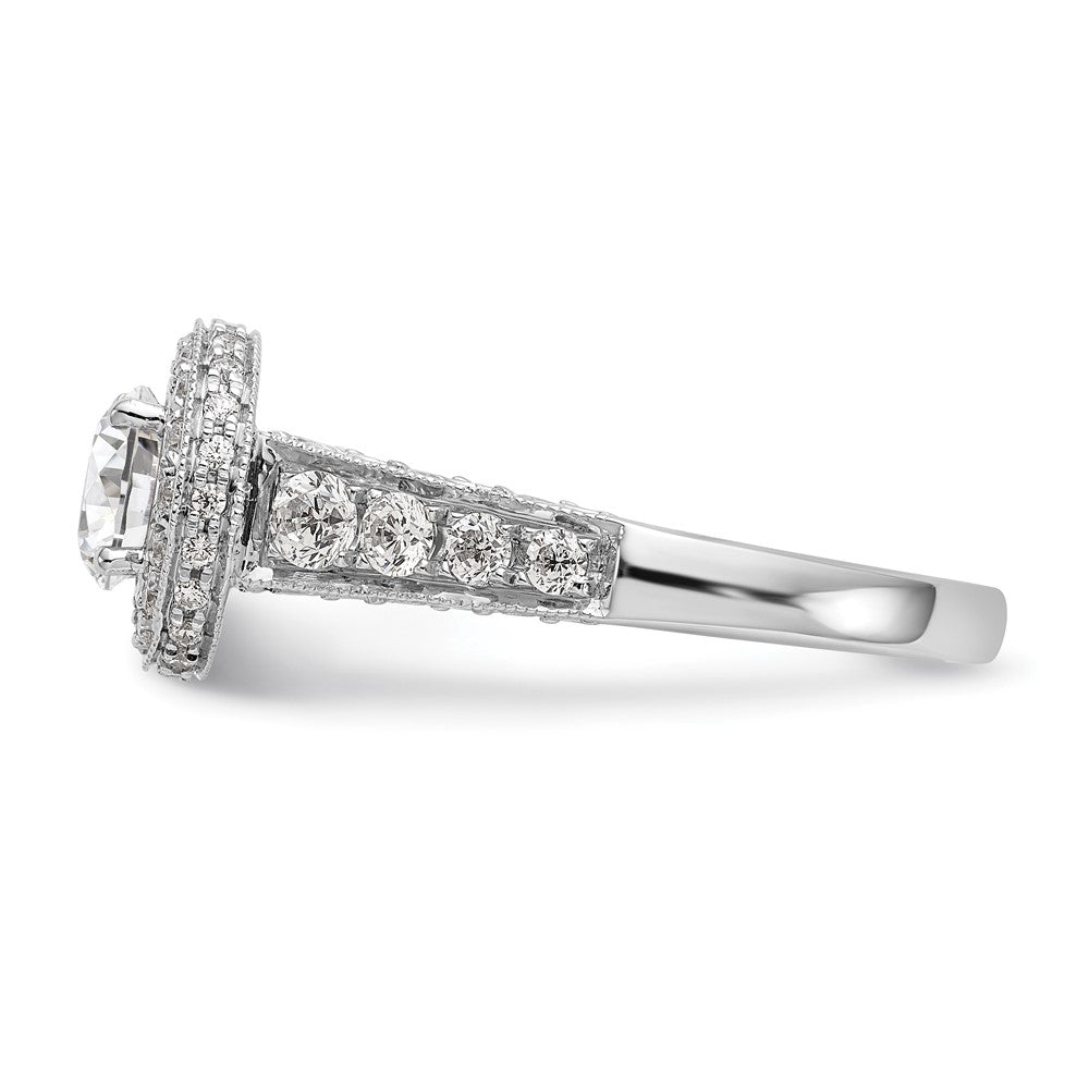 14K White Gold Lab Grown Diamond VS/SI GH, Semi-Mount Halo Eng Ring